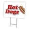 Signmission Hot Dogs1 Yard Sign & Stake outdoor plastic coroplast window, C-1824 Hot Dogs1 C-1824 Hot Dogs1 - alternate 1